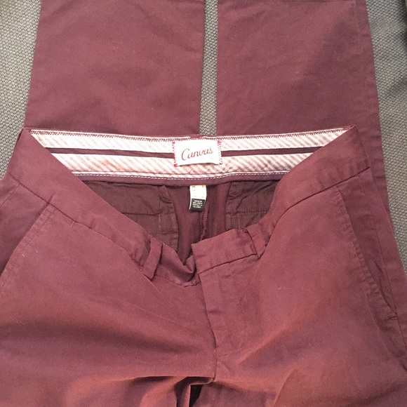 Lands’ End Canvas Burgundy Skinny Chino Pants 2 - Picture 6 of 6